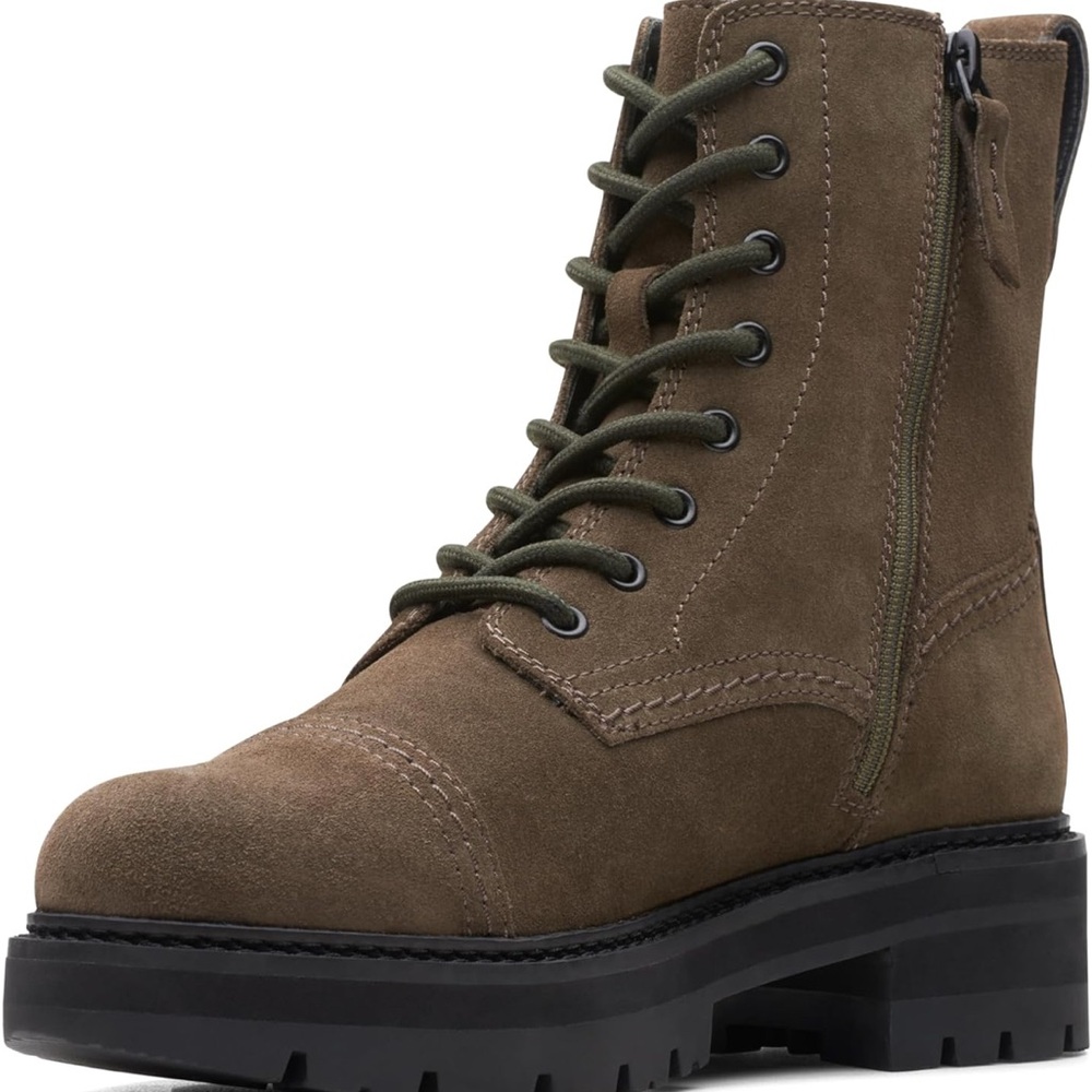 Orianna Cap Dark Olive Suede Boots